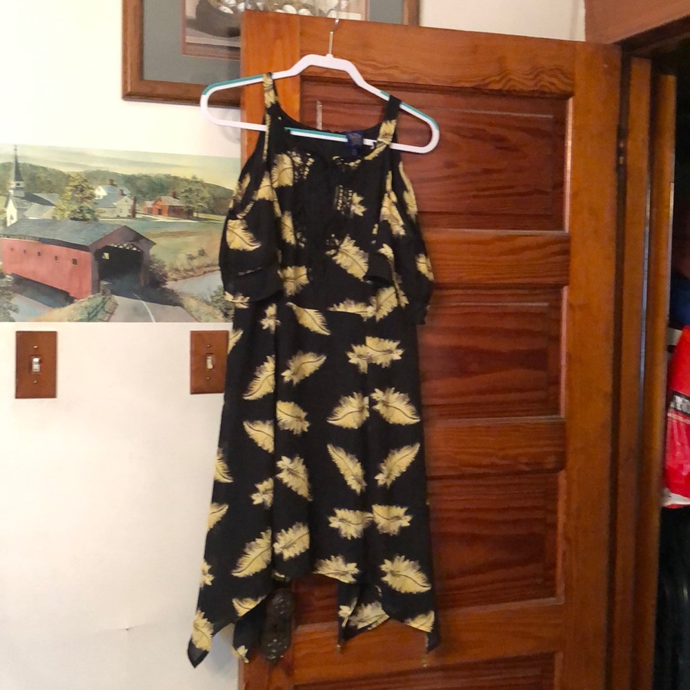 Black flowered dress